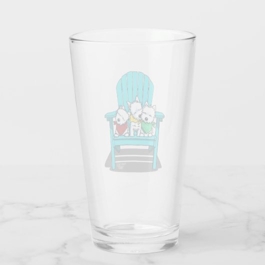 KiniArt Beach Westies Glas (Achterkant)
