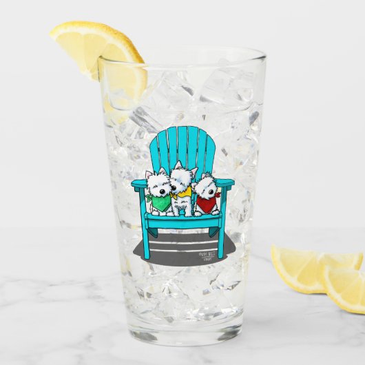 KiniArt Beach Westies Glas (Voorkant ijs)