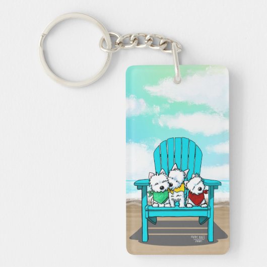 KiniArt Beach Westies Sleutelhanger (Voorkant)