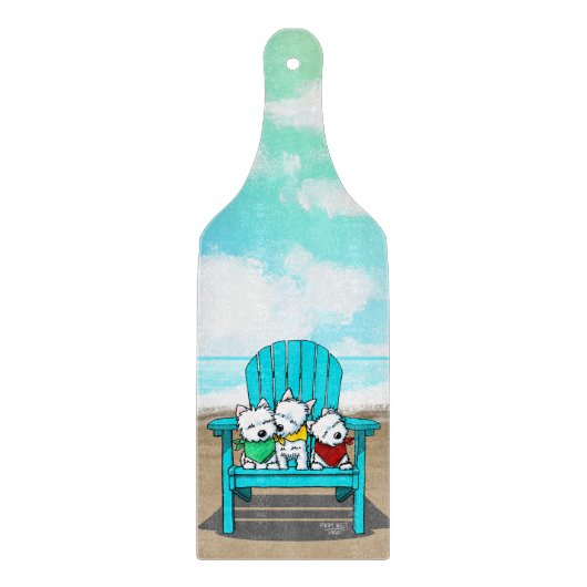 KiniArt Beach Westies Snijplank (Voorkant)