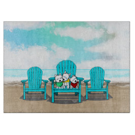 KiniArt Beach Westies Snijplank