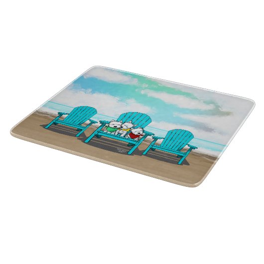 KiniArt Beach Westies Snijplank (Hoek)