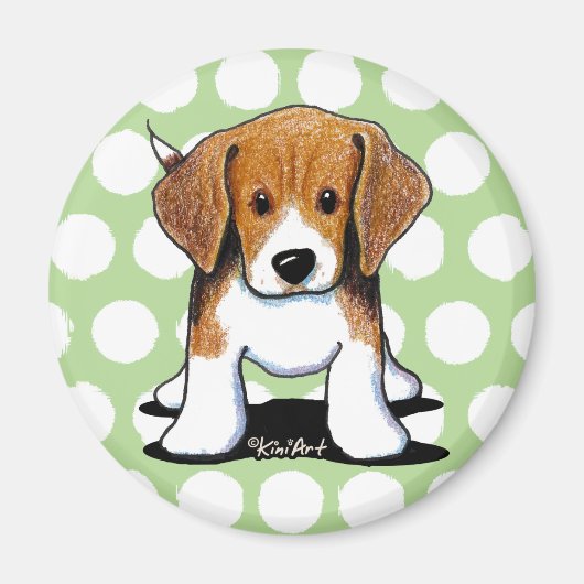 KiniArt Beagle Pup Magneet (Voorkant)