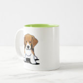 KiniArt Beagle Pup Tweekleurige Koffiemok (Voorkant links)