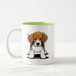 KiniArt Beagle Pup Tweekleurige Koffiemok