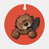 KiniArt Beaver Metalen Ornament (Voorkant)