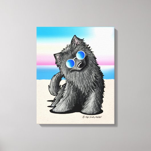 KiniArt Belgium Sheepdog Beach Canvas Afdruk (Voorkant)