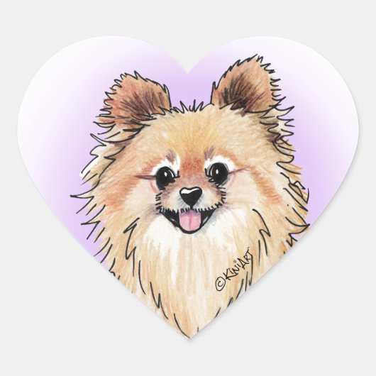 KiniArt Bella Pom Hart Sticker (Voorkant)