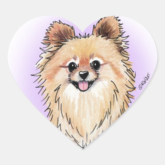 KiniArt Bella Pom Hart Sticker (Voorkant)