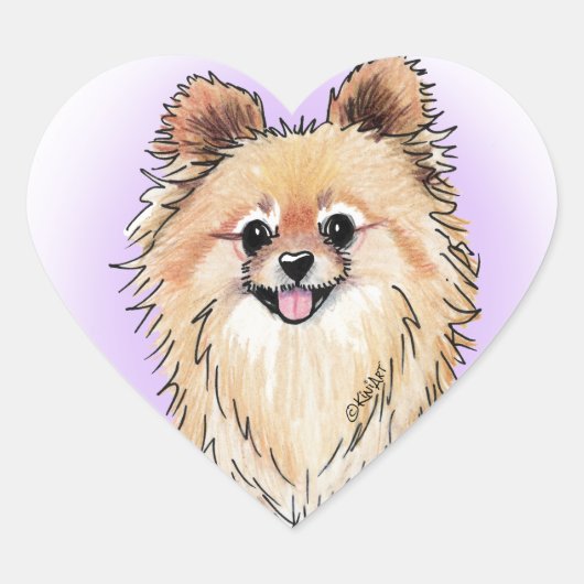 KiniArt Bella Pom Hart Sticker (Voorkant)
