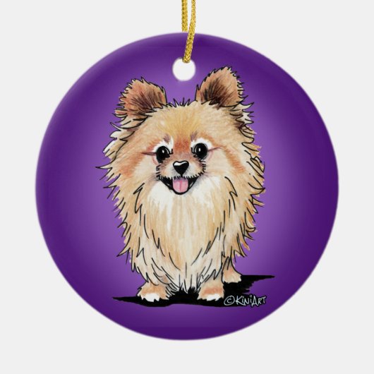 KiniArt Bella Pom Keramisch Ornament (Voorkant)