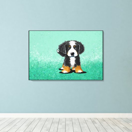 KiniArt Bernese Mountain Dog Canvas Afdruk (Insitu (Houten vloer))