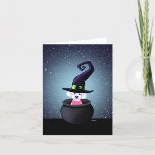 KiniArt Bichon Frise Halloween Feestdagen Kaart