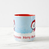 KiniArt Bichon Frise Kerstmis Tweekleurige Koffiemok (Center)