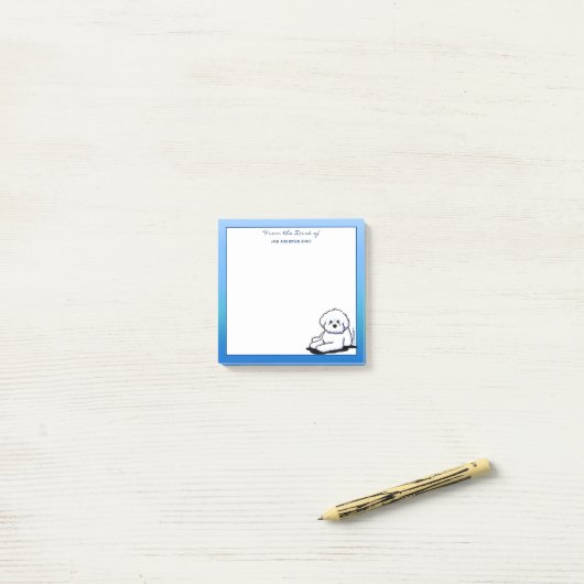 KiniArt Bichon Frise Post-it Notes (Op bureau)