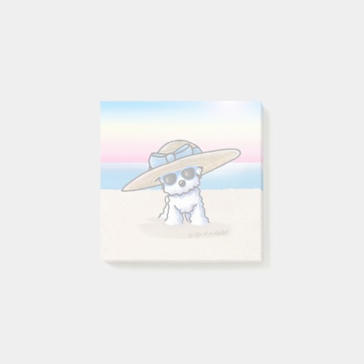KiniArt Bichon Frise Strand Post-it® Notes (Voorkant)
