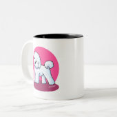 KiniArt Bichon Frise Tweekleurige Koffiemok (Voorkant links)