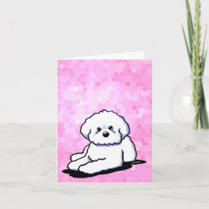 KiniArt Bichon Pink Note Kaart
