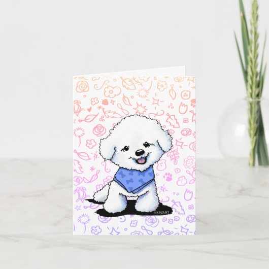 KiniArt Bichon Puppy Note Kaart (Voorkant)