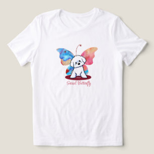 KiniArt Bichon Vlinder Tri-Blend Shirt