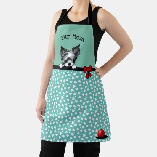 KiniArt Biewer Yorkie All-Over Print Apron Schort (Insitu)