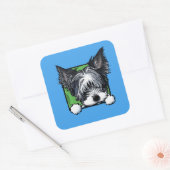 KiniArt Biewer Yorkie Large Square Sticker (Envelop)