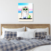 KiniArt Biewer Yorkie Terrier Canvas Afdrukken (Insitu (Slaapkamer))