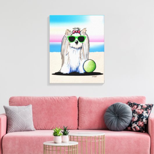 KiniArt Biewer Yorkie Terrier Canvas Afdrukken (Insitu (Woonkamer))