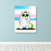 KiniArt Biewer Yorkie Terrier Canvas Afdrukken (Insitu (Houten vloer))