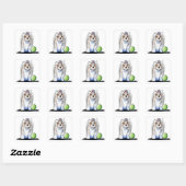 KiniArt Biewer Yorkie Terrier Vierkante Sticker (Vel)