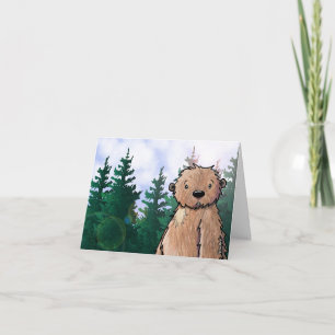 KiniArt Bigfoot Sasquatch Note Card Kaart