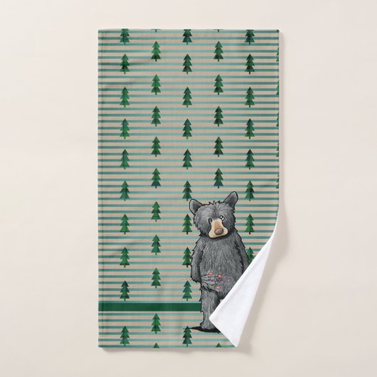 KiniArt Black Beer en Trees Bad Handdoek (Handdoek)