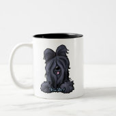 KiniArt Black Briard  Tweekleurige Koffiemok (Links)