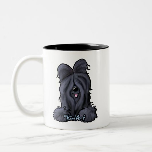 KiniArt Black Briard  Tweekleurige Koffiemok (Links)