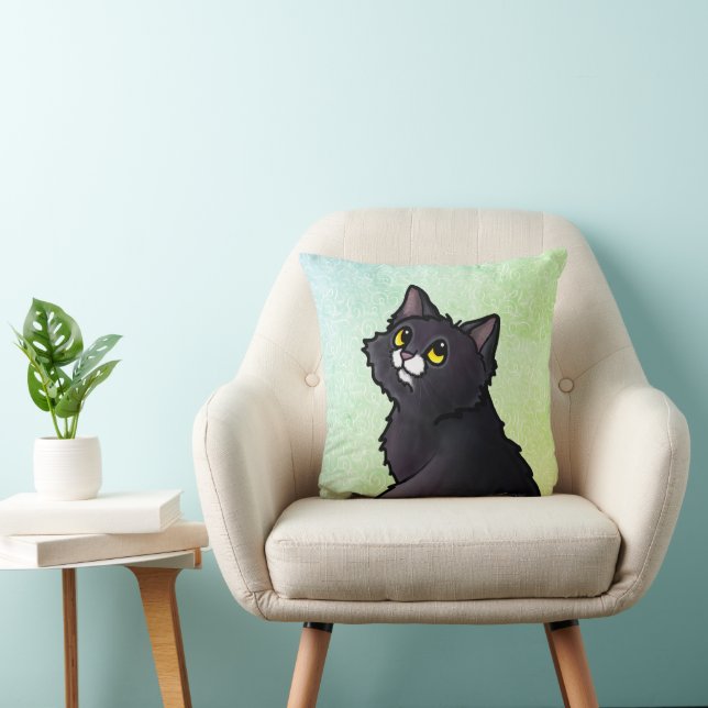 KiniArt Black Cat-Sierkussen Kussen (Stoel)