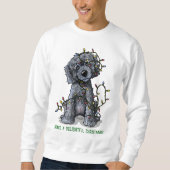 KiniArt Black Doodle Fijne kerst Trui (Voorkant)