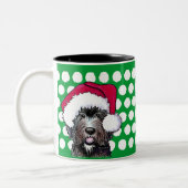 KiniArt Black Doodle Santa Two-Tone Coffee Mok (Links)