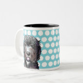 KiniArt Black Doodle Tweekleurige Koffiemok (Voorkant links)