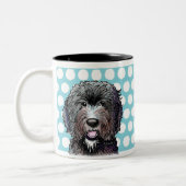 KiniArt Black Doodle Tweekleurige Koffiemok (Links)