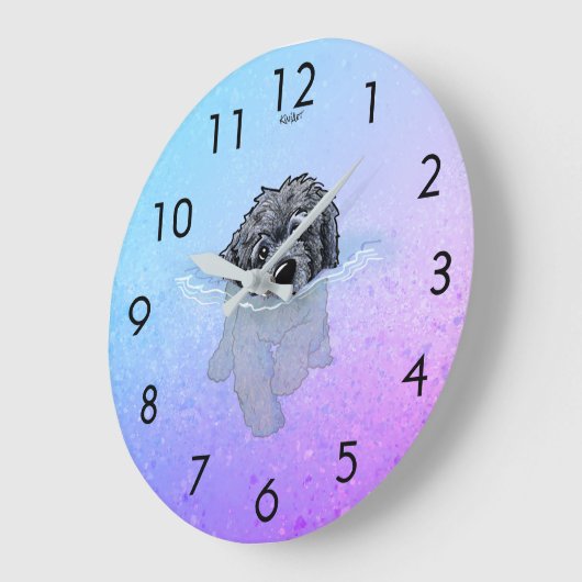 KiniArt Black Goldendole Large Clock Grote Klok (Hoek)