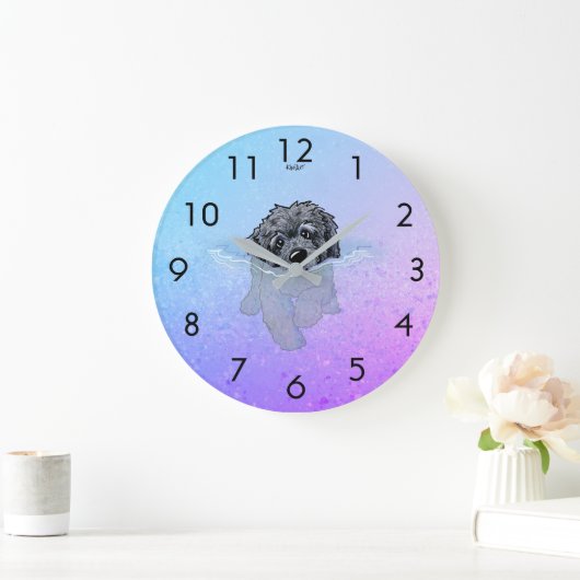 KiniArt Black Goldendole Large Clock Grote Klok (Huis)