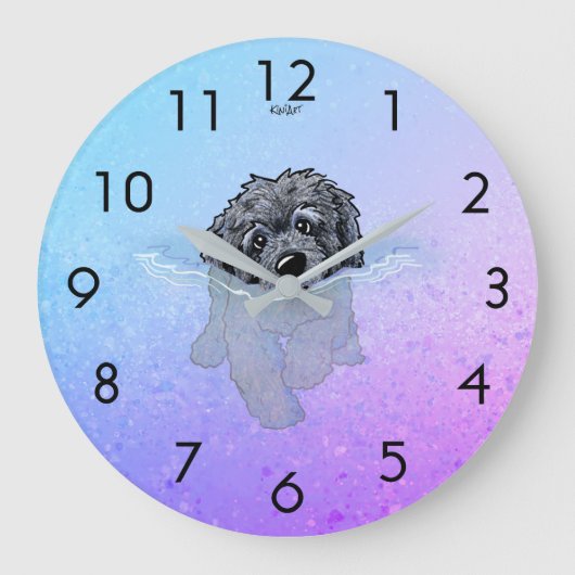 KiniArt Black Goldendole Large Clock Grote Klok (Voorkant)