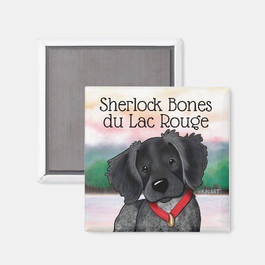 KiniArt Black Roan Brittany Magnet (Voorkant / Achterkant)