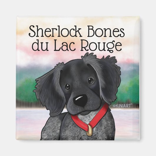 KiniArt Black Roan Brittany Magnet (Voorkant)