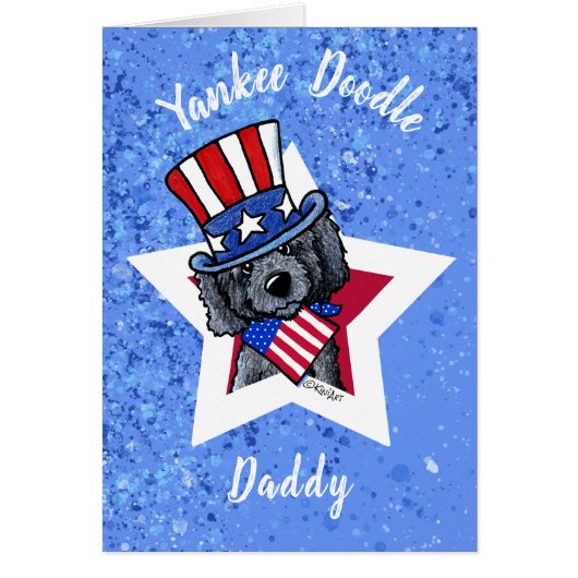 KiniArt Black Yankee Doodle Wenskaart (Voorkant)