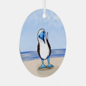 KiniArt Blauwe Gelaarsde Vogel Metaal Ornament (Voorkant Rechts)