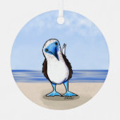 KiniArt Blauwe Gelaarsde Vogel Metaal Ornament (Voorkant)