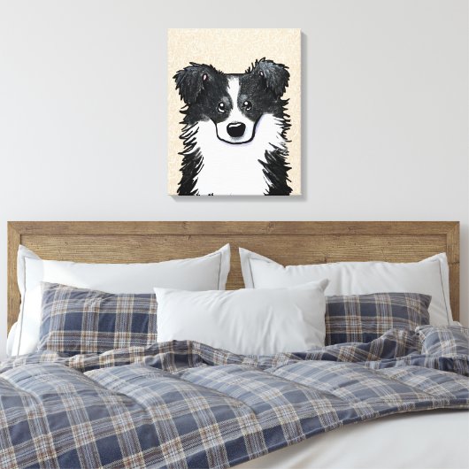 KiniArt Border Collie Canvas Print (Insitu (Slaapkamer))