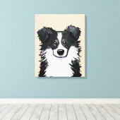 KiniArt Border Collie Canvas Print (Insitu (Houten vloer))