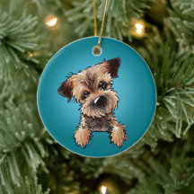 KiniArt Border Terrier Ceramic Ornament
